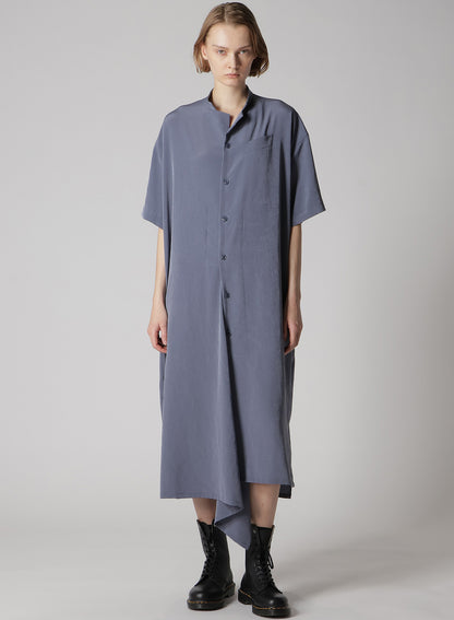 CREPE de CHINE HALF SLEEVE BOX SHIRT DRESS