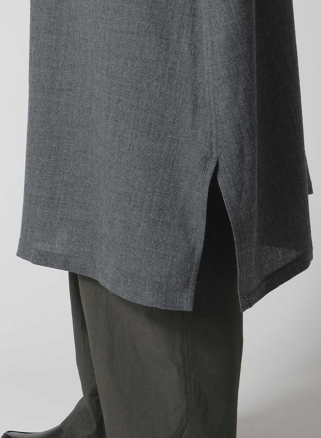 WOOL GAUZE TWILL LONG DRESS WITH POCKET
