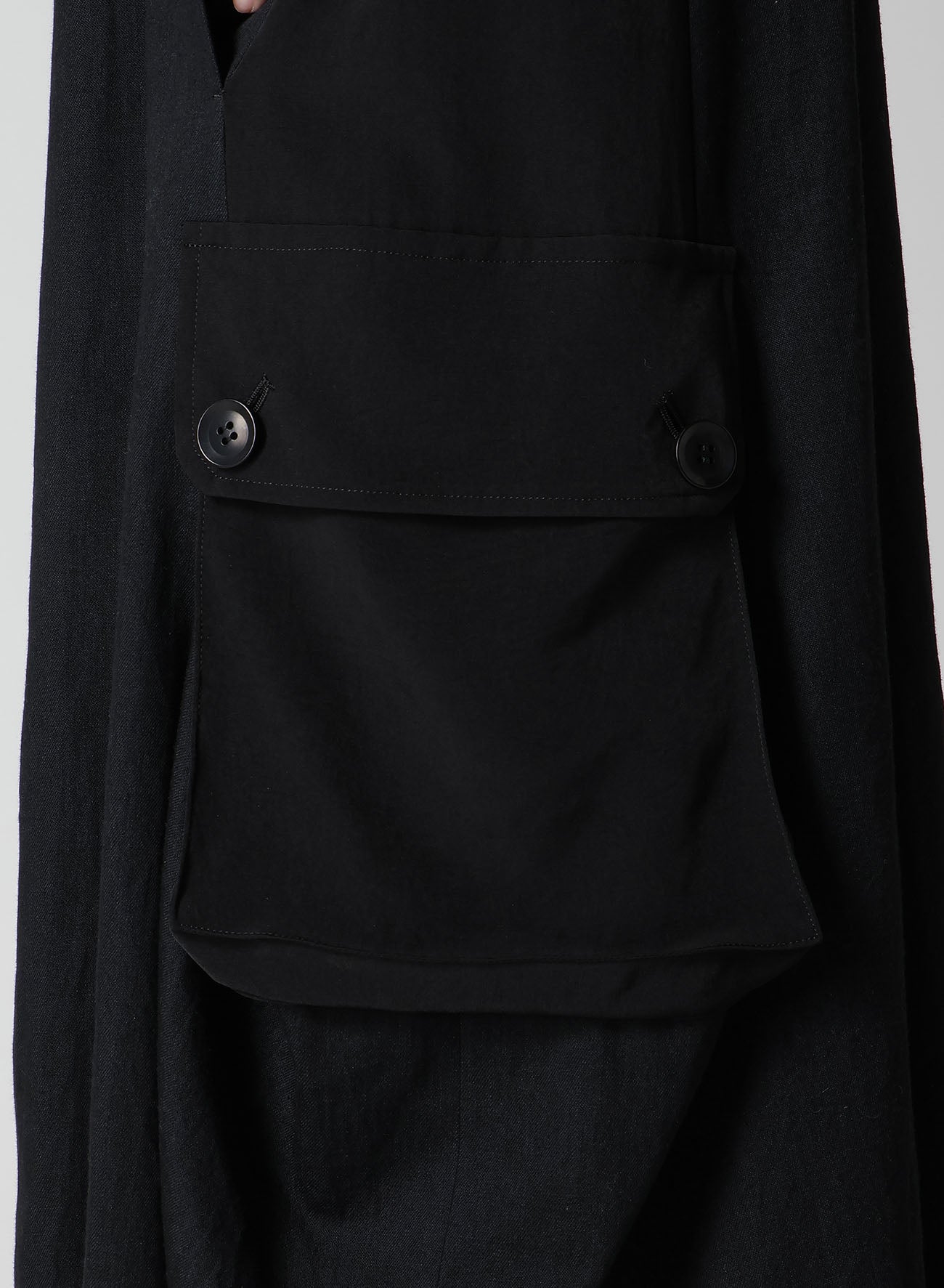 CREPE de CHINE/6oz DENIM WORK DRESS WITH POCKET