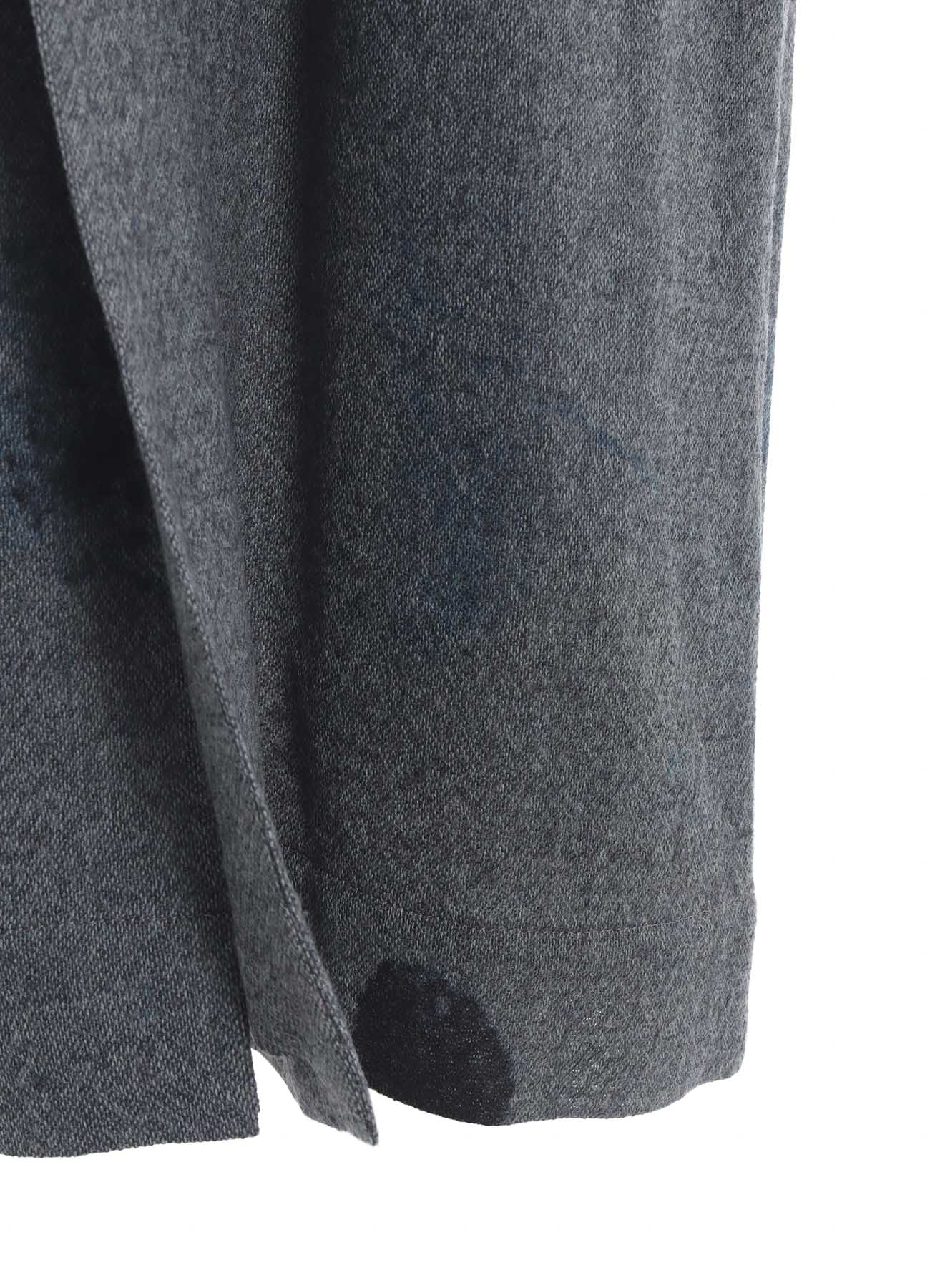 WOOL GAUZE SMUDGED POLKA DOT WAIST STRING DRESS