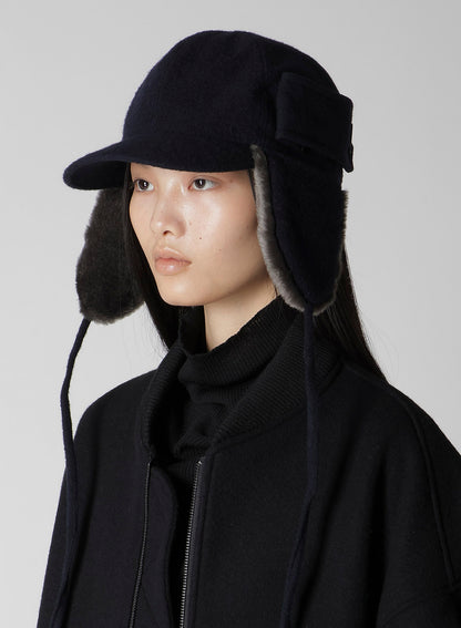 FLEECE CAP WITH FUR EARMUFF