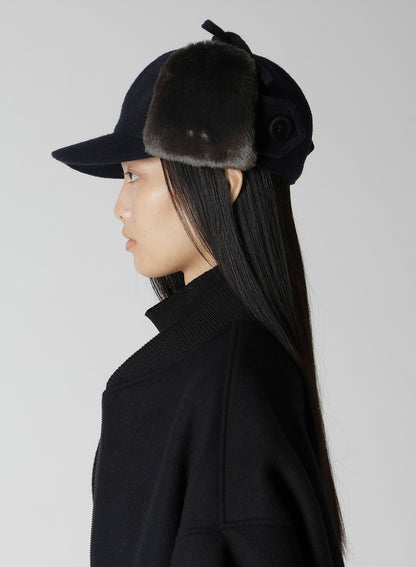 FLEECE CAP WITH FUR EARMUFF