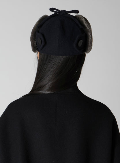 FLEECE CAP WITH FUR EARMUFF