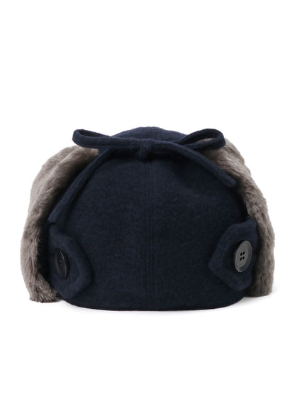 FLEECE CAP WITH FUR EARMUFF