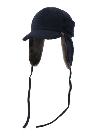 FLEECE CAP WITH FUR EARMUFF