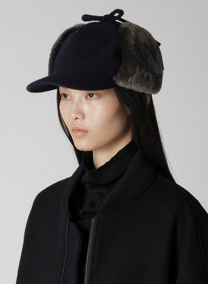 FLEECE CAP WITH FUR EARMUFF