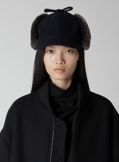 FLEECE CAP WITH FUR EARMUFF