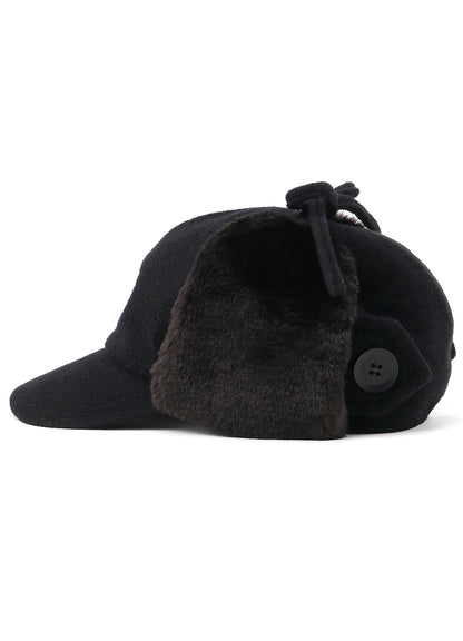 FLEECE CAP WITH FUR EARMUFF
