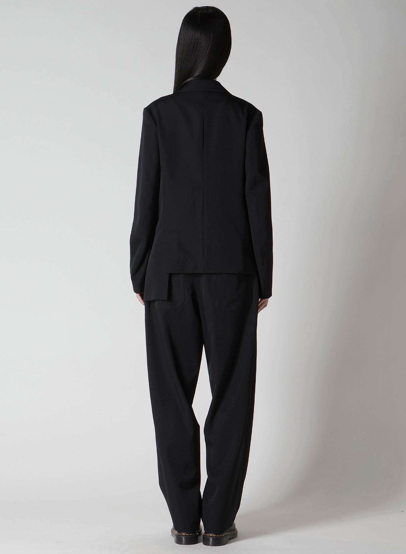 WOOL GABARDINE ASYMMETRIC JACKET