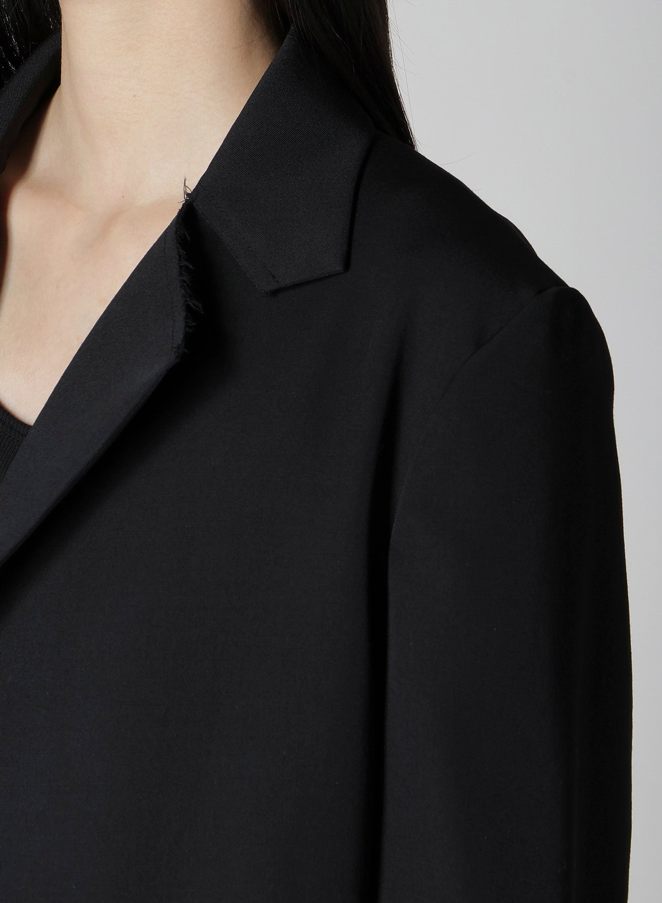 WOOL GABARDINE ASYMMETRIC JACKET