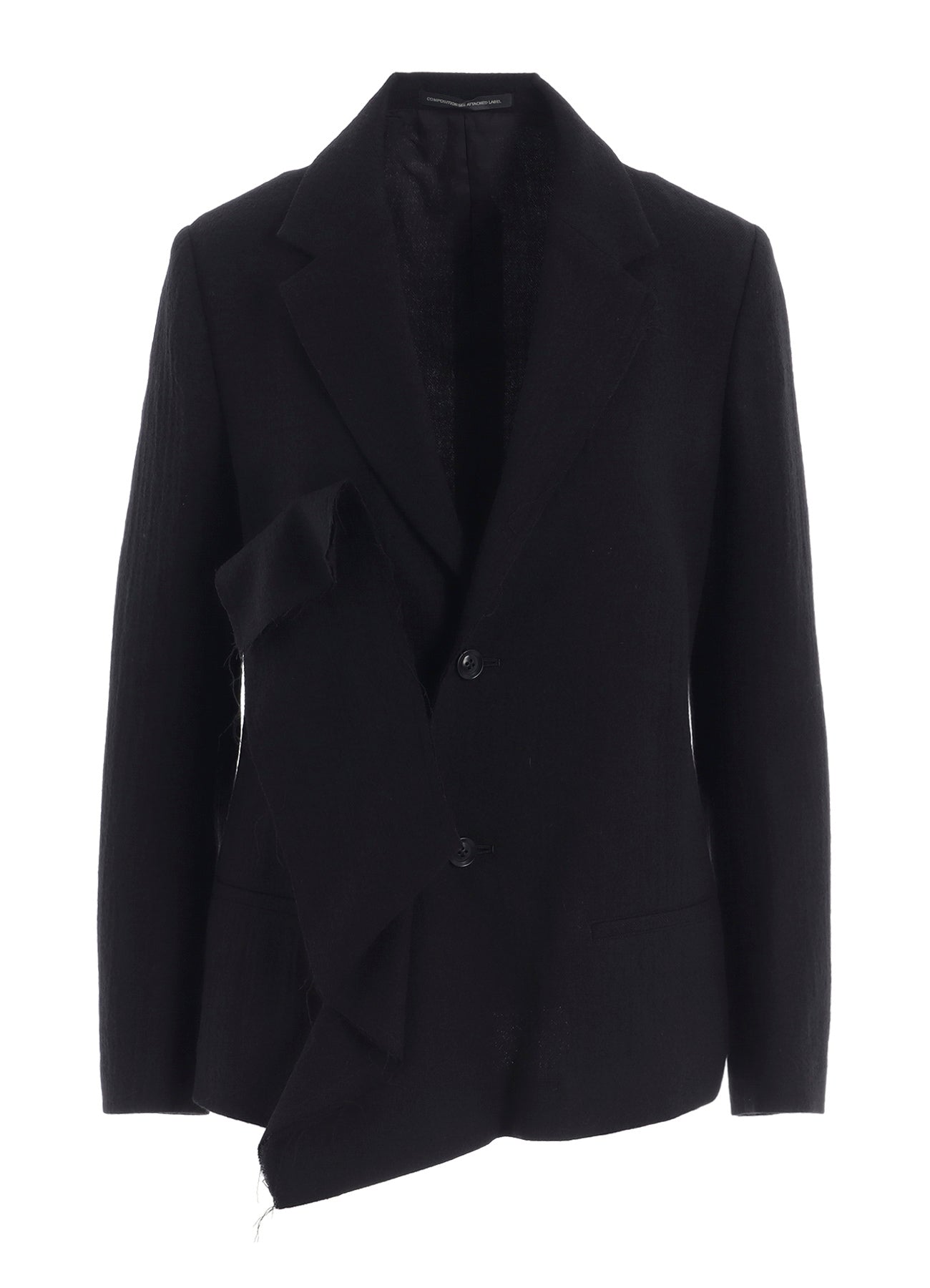 WOOL GAUZE TWILL LEFT FRONT DRAPE JACKET
