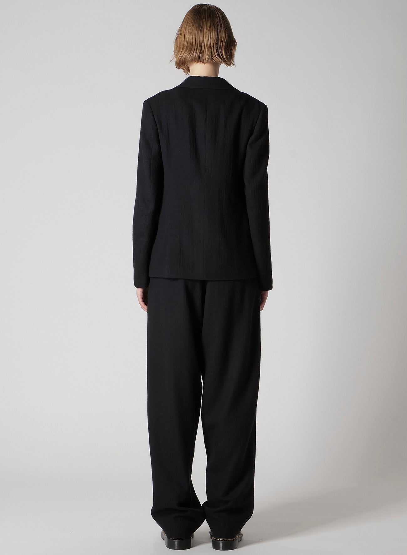 WOOL GAUZE TWILL LEFT FRONT DRAPE JACKET