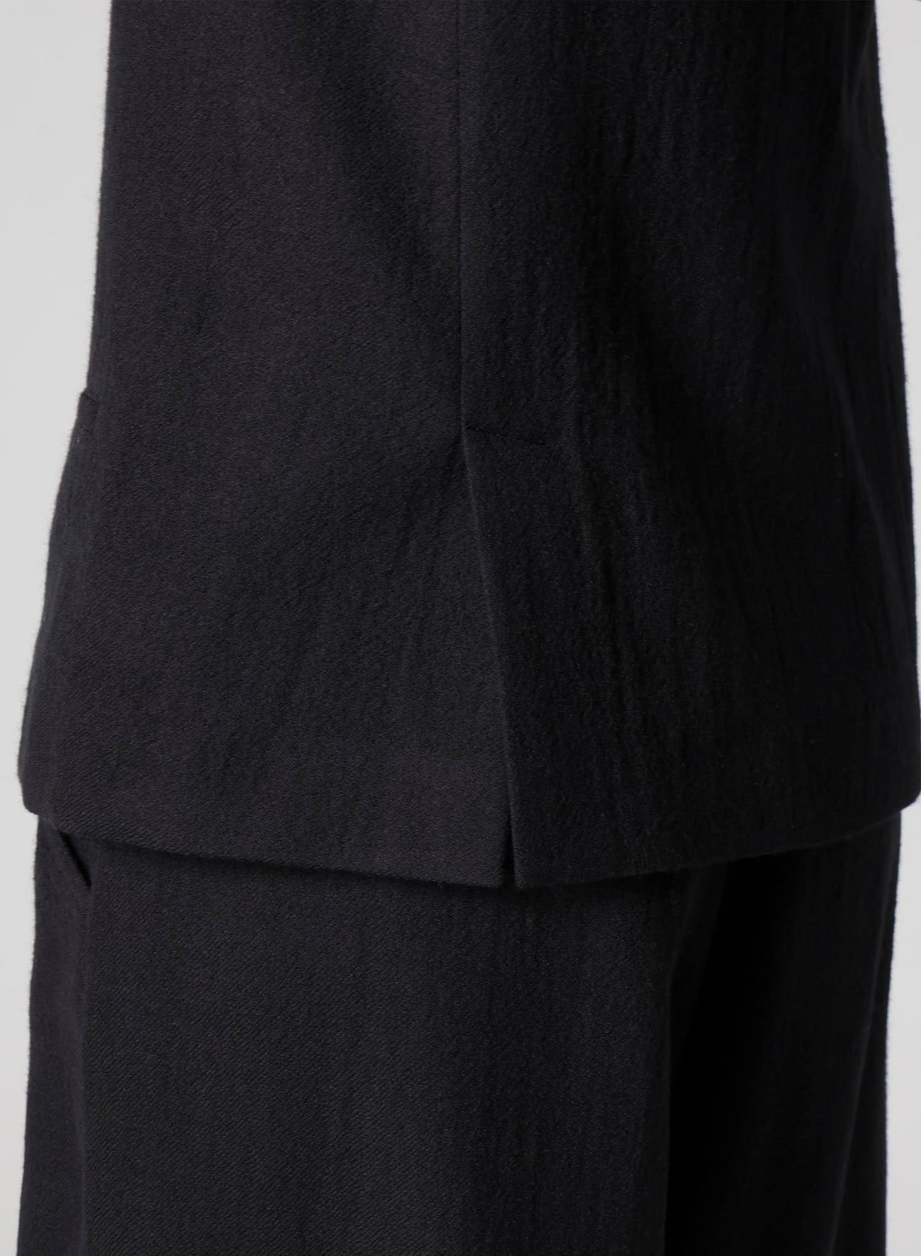 WOOL GAUZE TWILL LEFT FRONT DRAPE JACKET