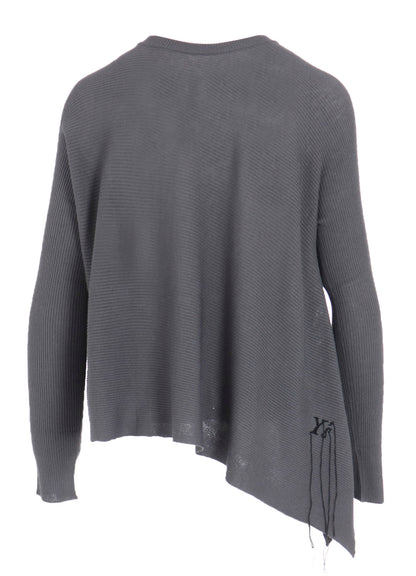 RIBBED ASYMMETERIC CARDIGAN