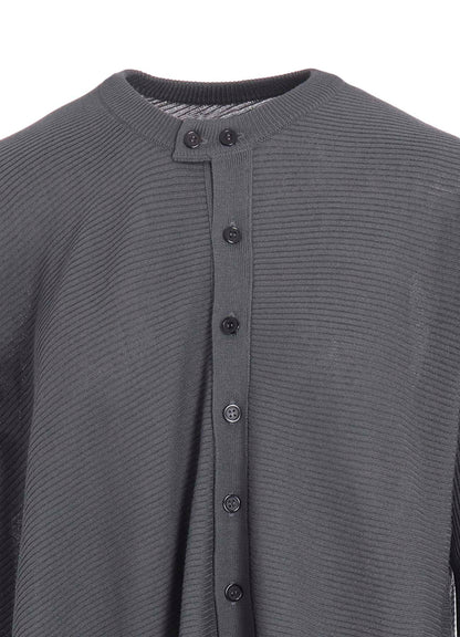 RIBBED ASYMMETERIC CARDIGAN