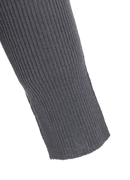 RIBBED ASYMMETERIC CARDIGAN