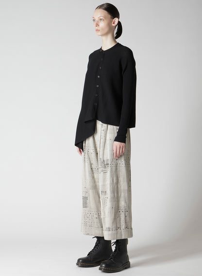 RIBBED ASYMMETERIC CARDIGAN