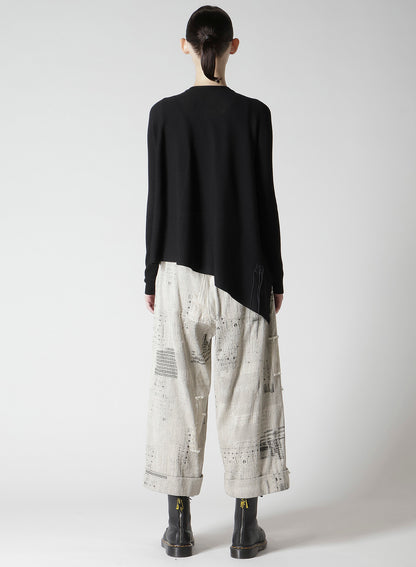 RIBBED ASYMMETERIC CARDIGAN