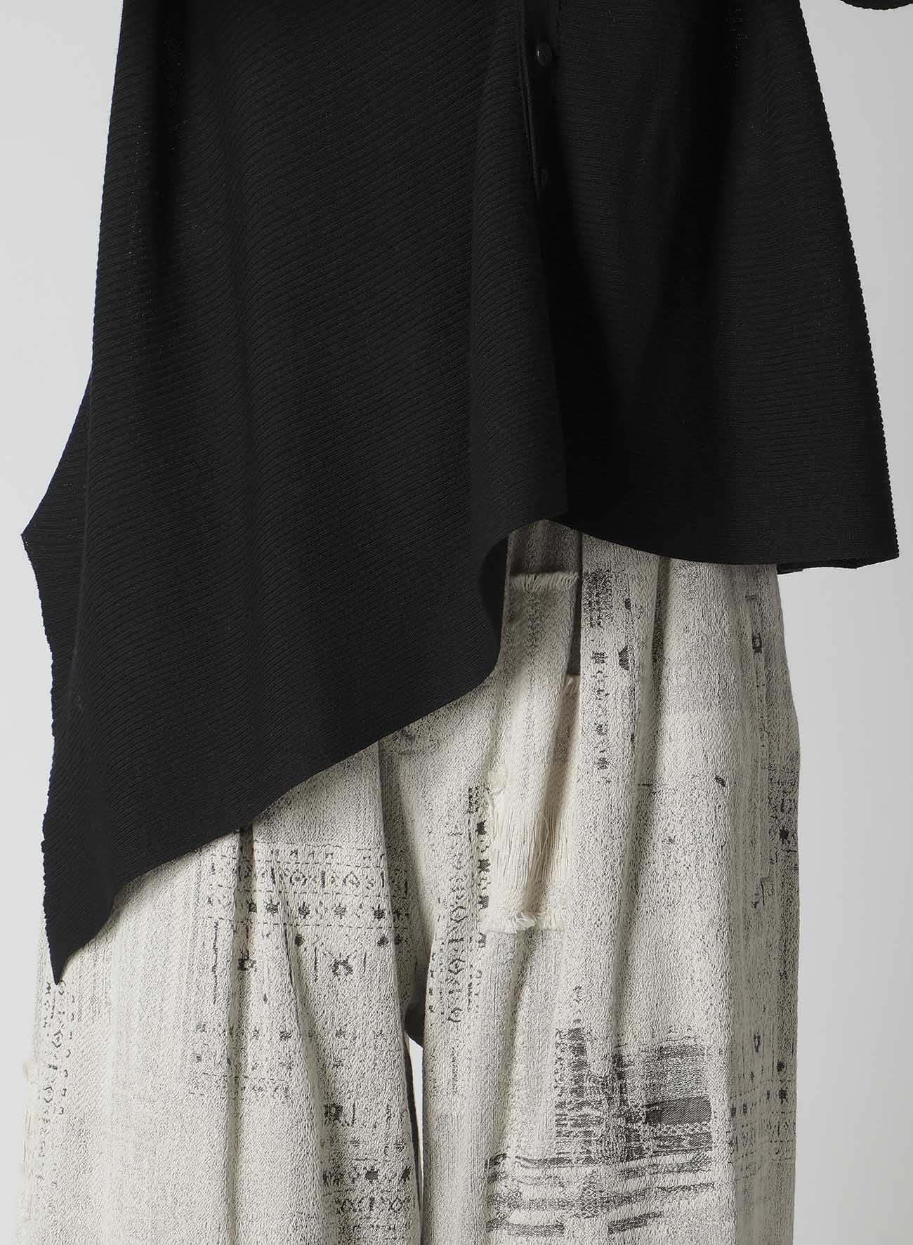 RIBBED ASYMMETERIC CARDIGAN