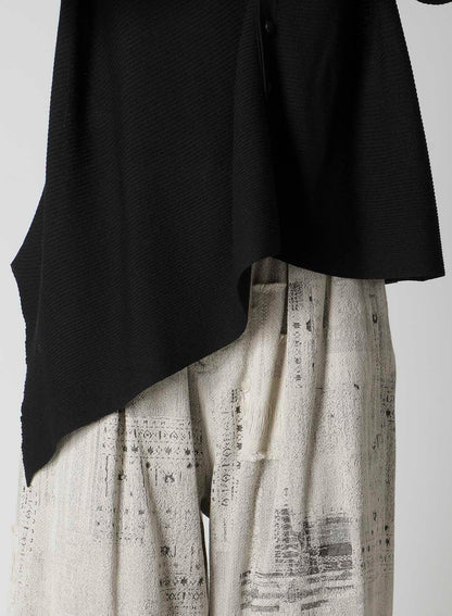 RIBBED ASYMMETERIC CARDIGAN