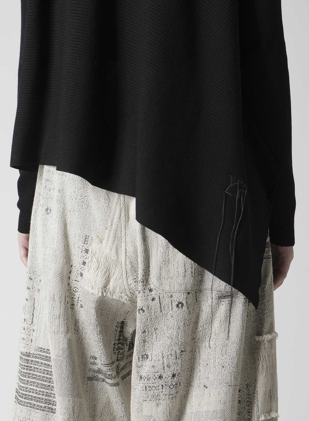 RIBBED ASYMMETERIC CARDIGAN