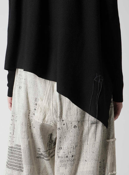 RIBBED ASYMMETERIC CARDIGAN