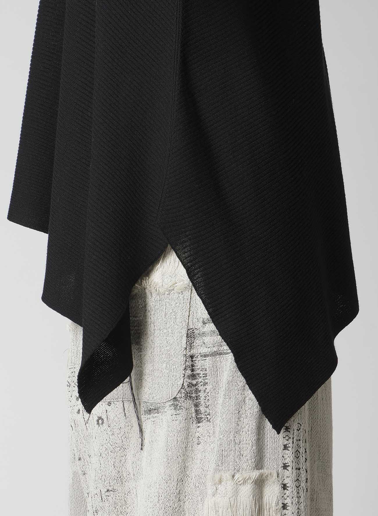 RIBBED ASYMMETERIC CARDIGAN