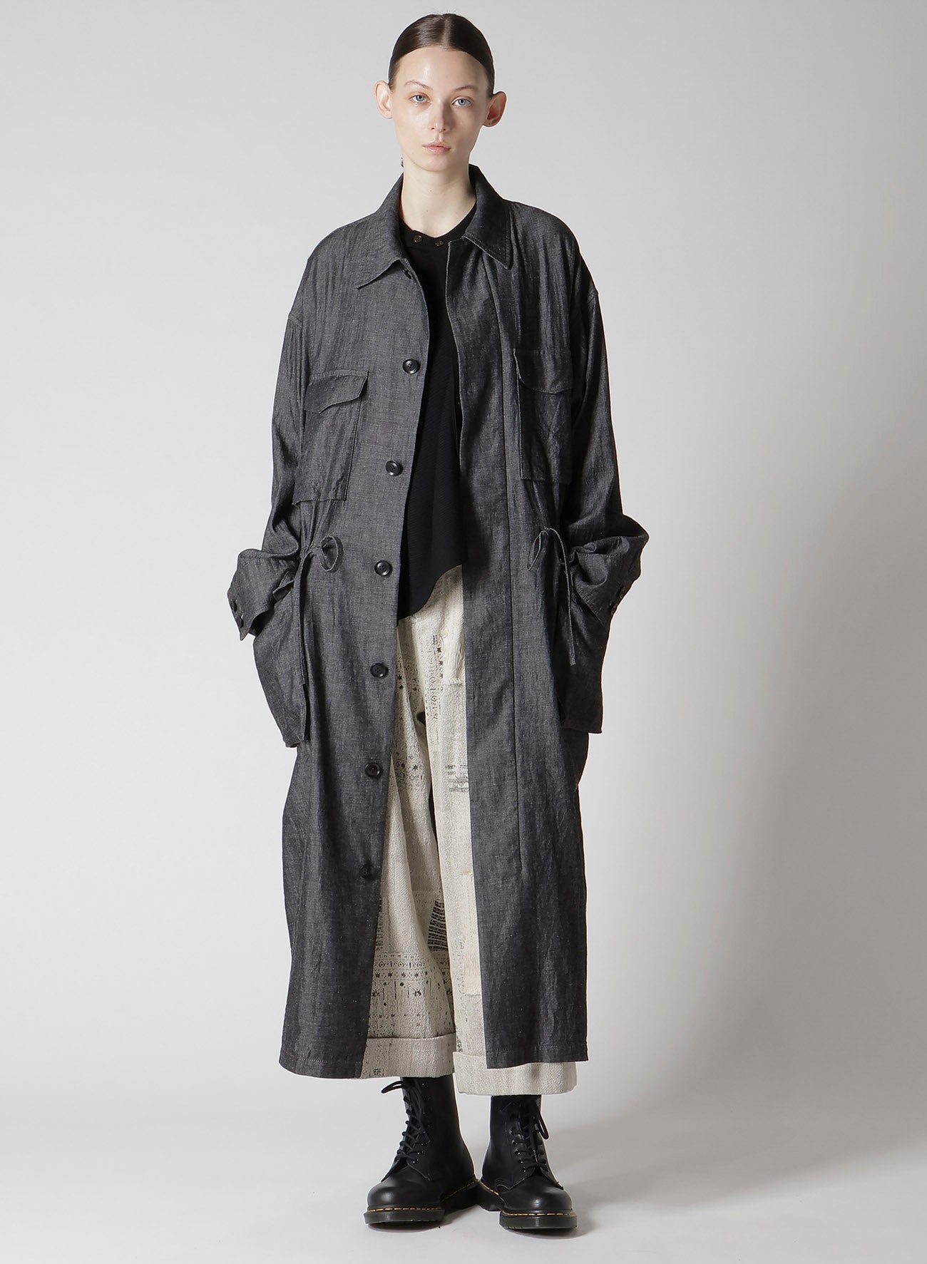 RIBBED ASYMMETERIC CARDIGAN