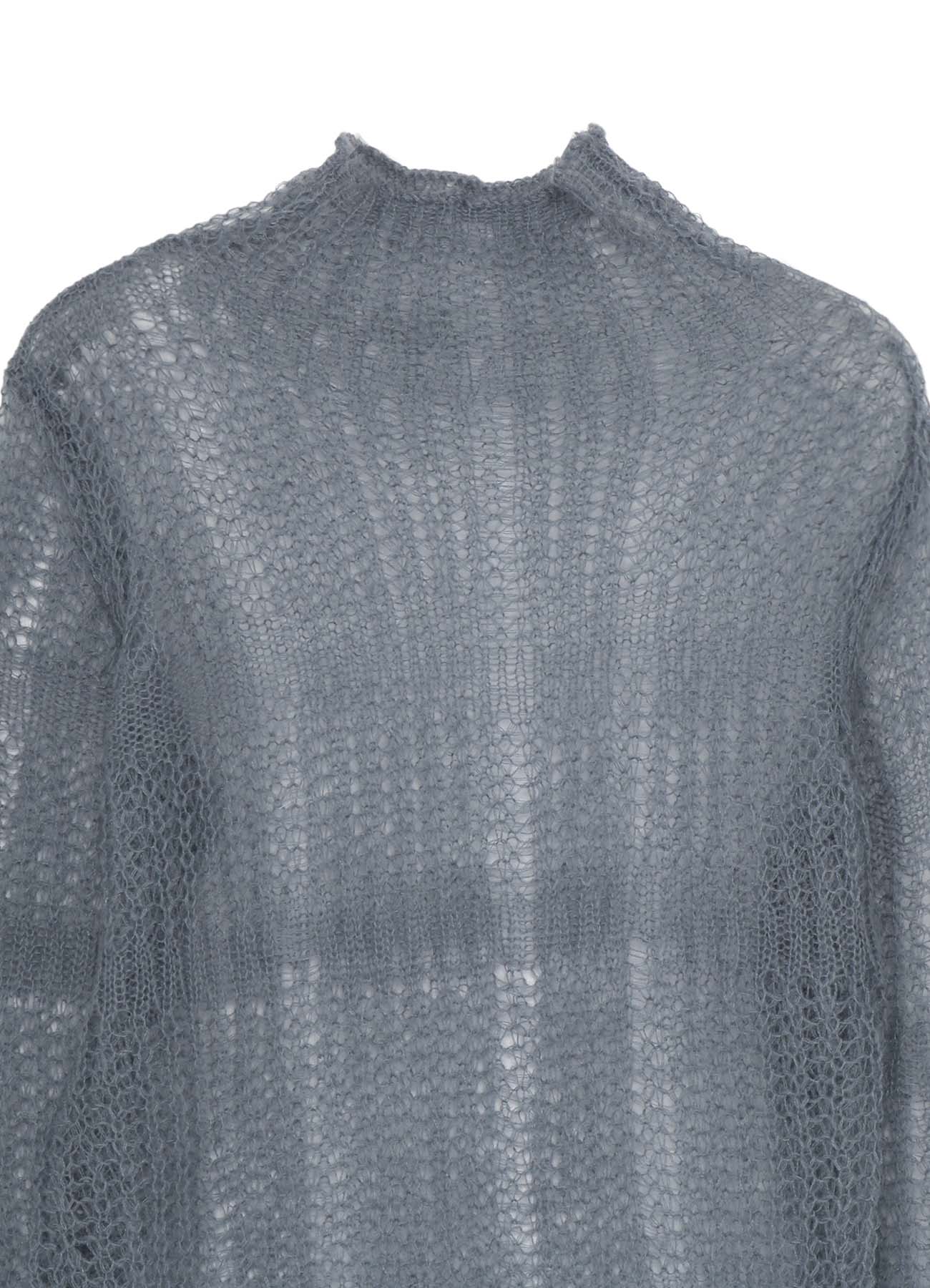 SHEER PLAID ASYMMETRIC LONG KNIT