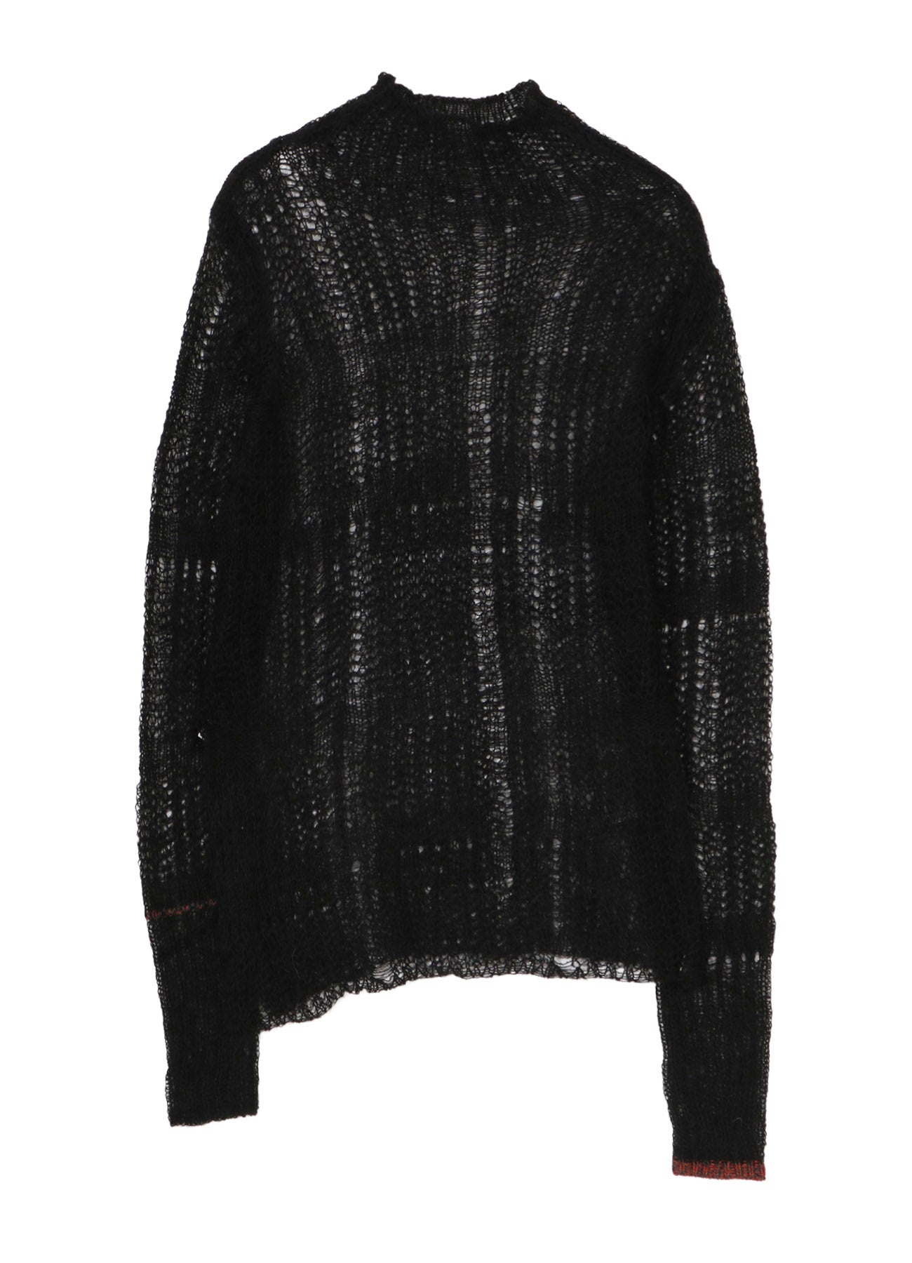 SHEER PLAID ASYMMETRIC LONG KNIT