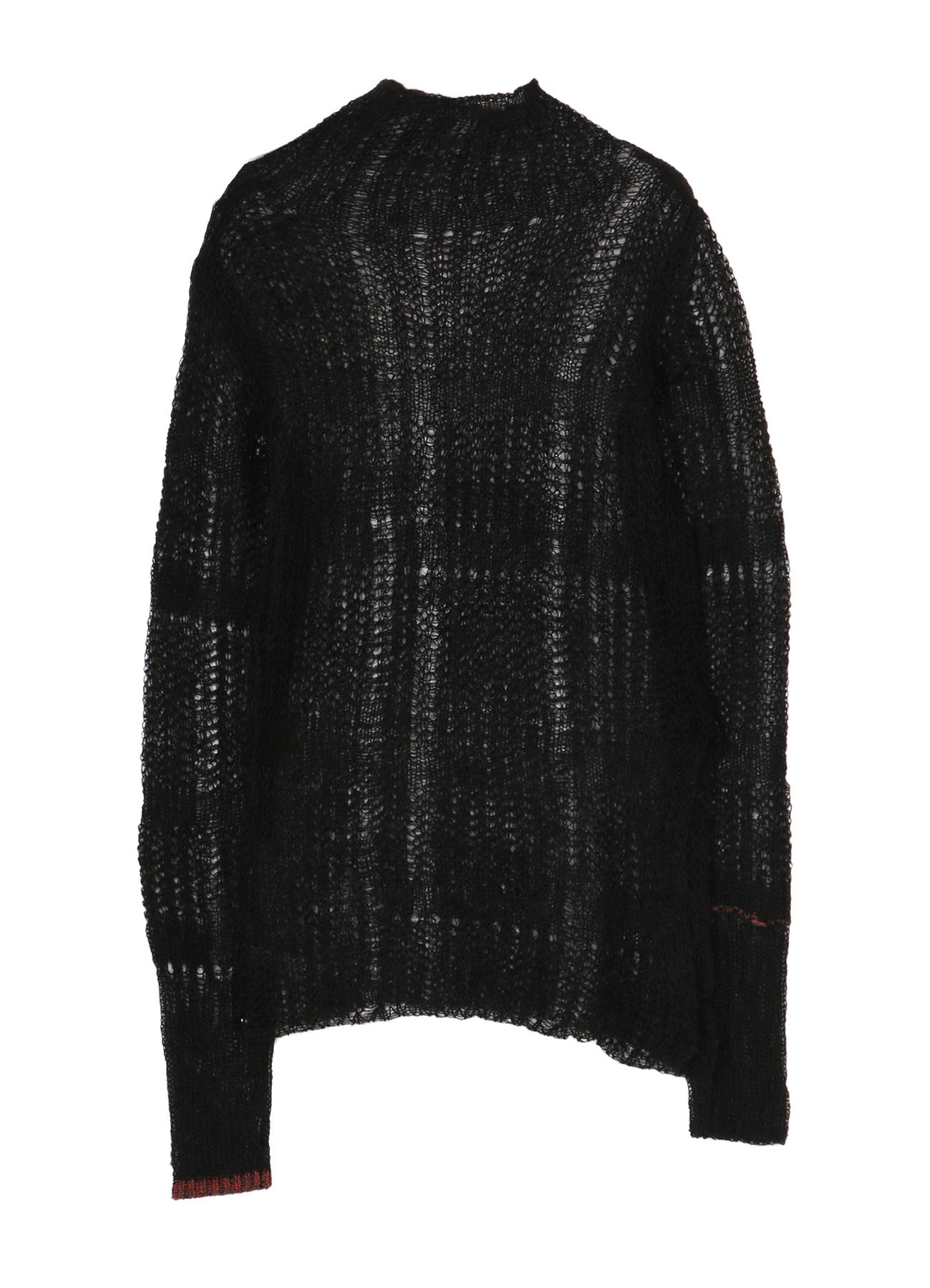 SHEER PLAID ASYMMETRIC LONG KNIT