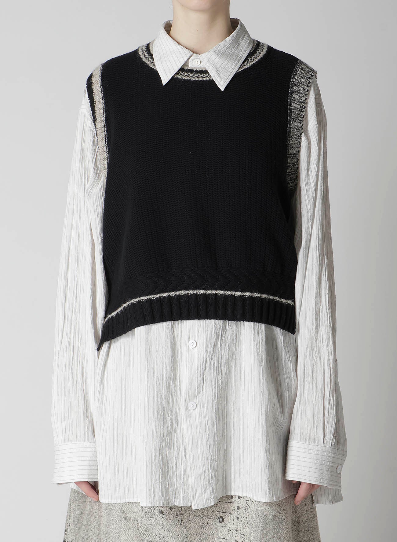 NAITIVE JACQUARD DESIGN KNIT VEST