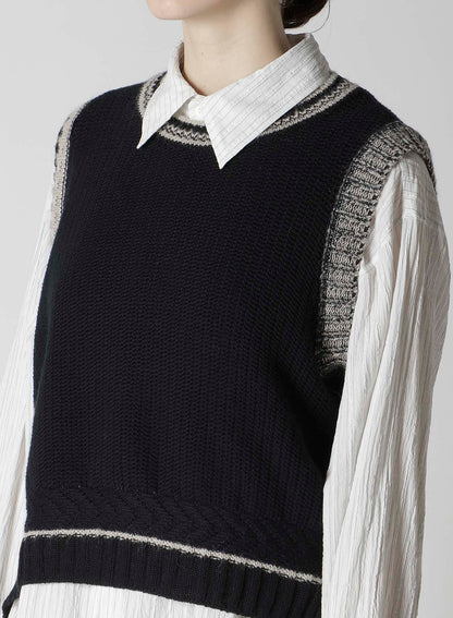 NAITIVE JACQUARD DESIGN KNIT VEST