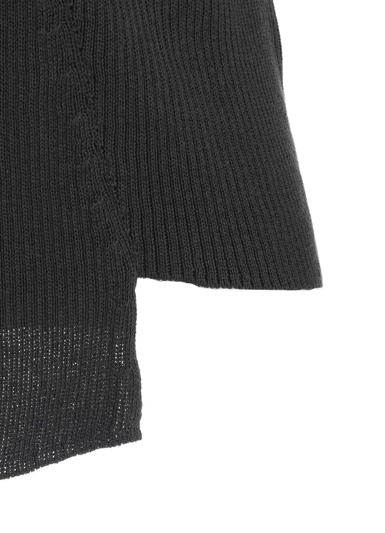 COTTON RIB TWISTED HIGH-NECK PULLOVER