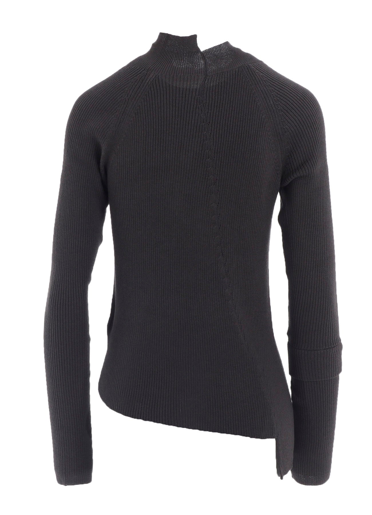 COTTON RIB TWISTED FRONT OPEN CARDIGAN