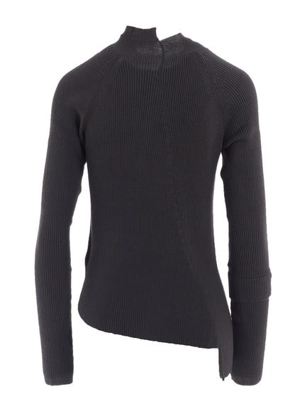 COTTON RIB TWISTED FRONT OPEN CARDIGAN