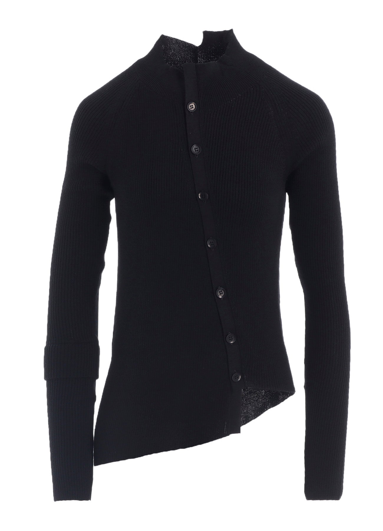 COTTON RIB TWISTED FRONT OPEN CARDIGAN
