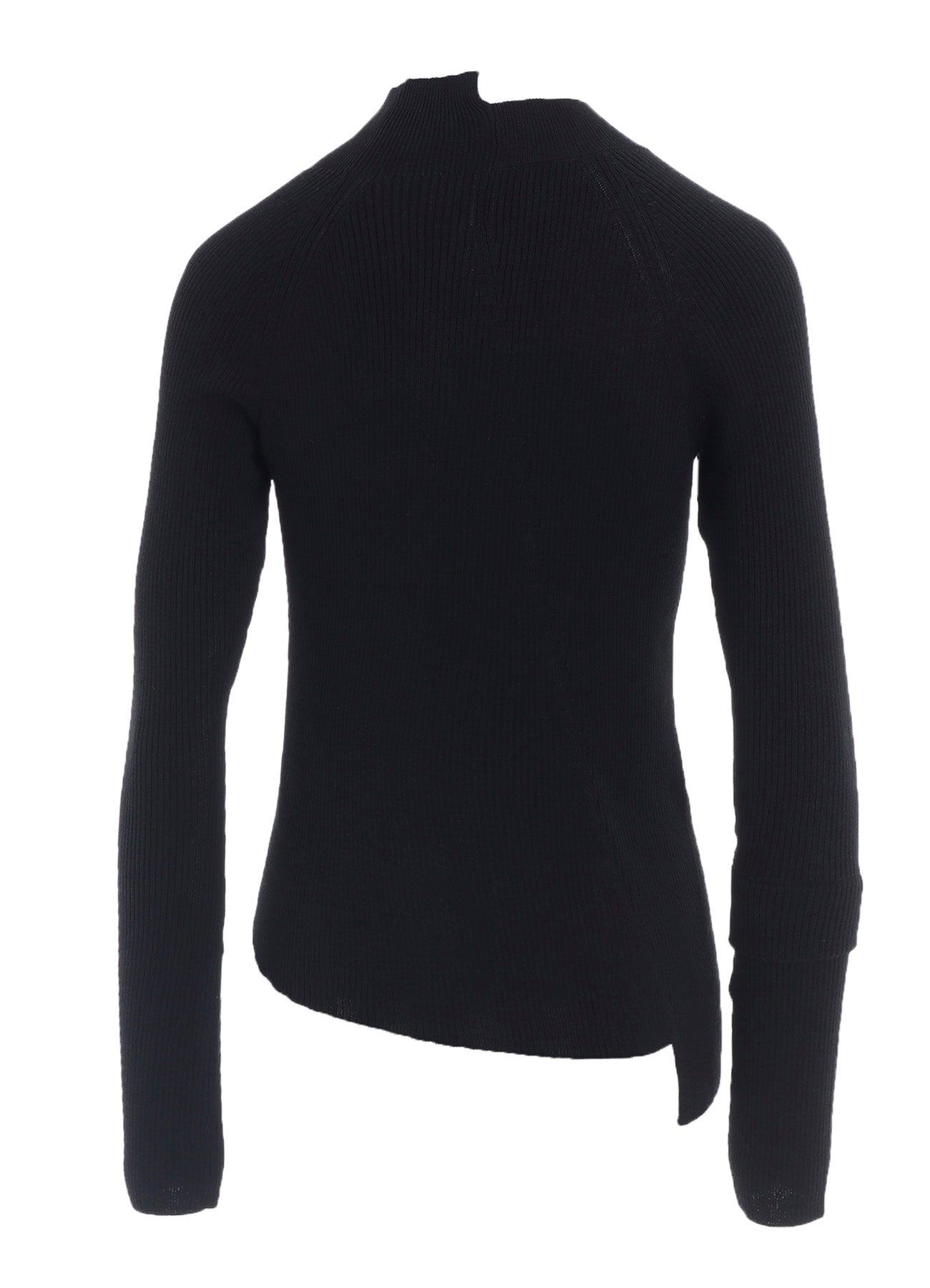 COTTON RIB TWISTED FRONT OPEN CARDIGAN