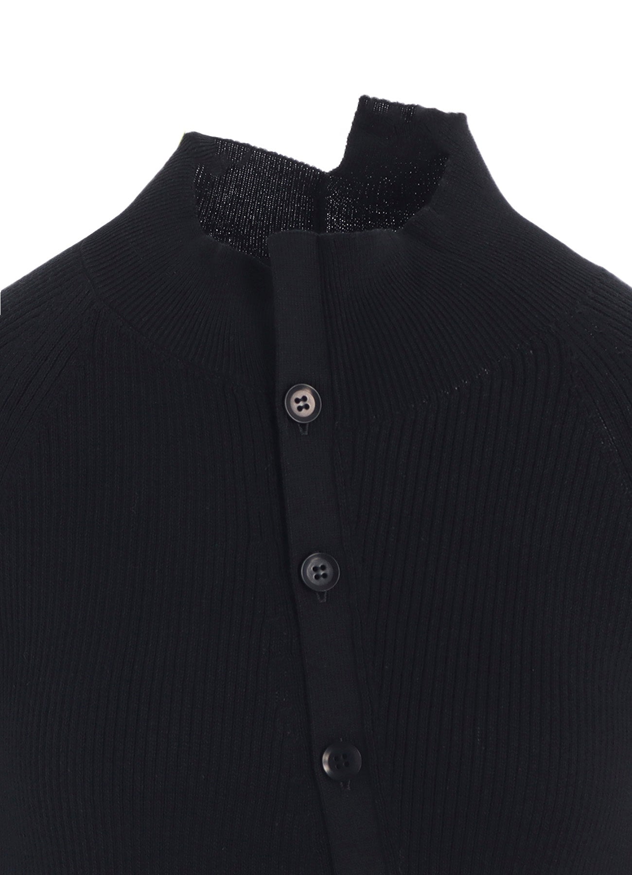 COTTON RIB TWISTED FRONT OPEN CARDIGAN