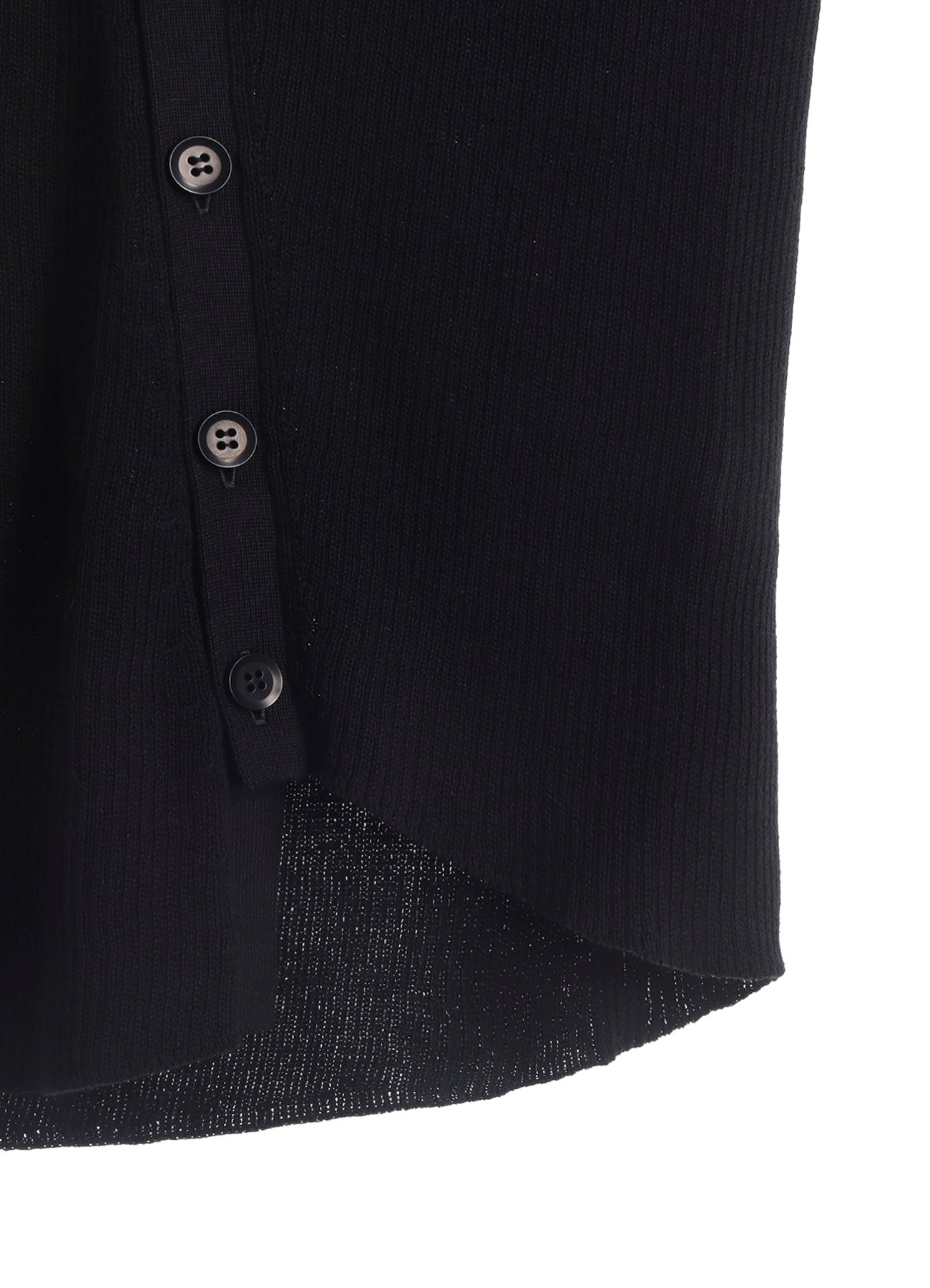 COTTON RIB TWISTED FRONT OPEN CARDIGAN