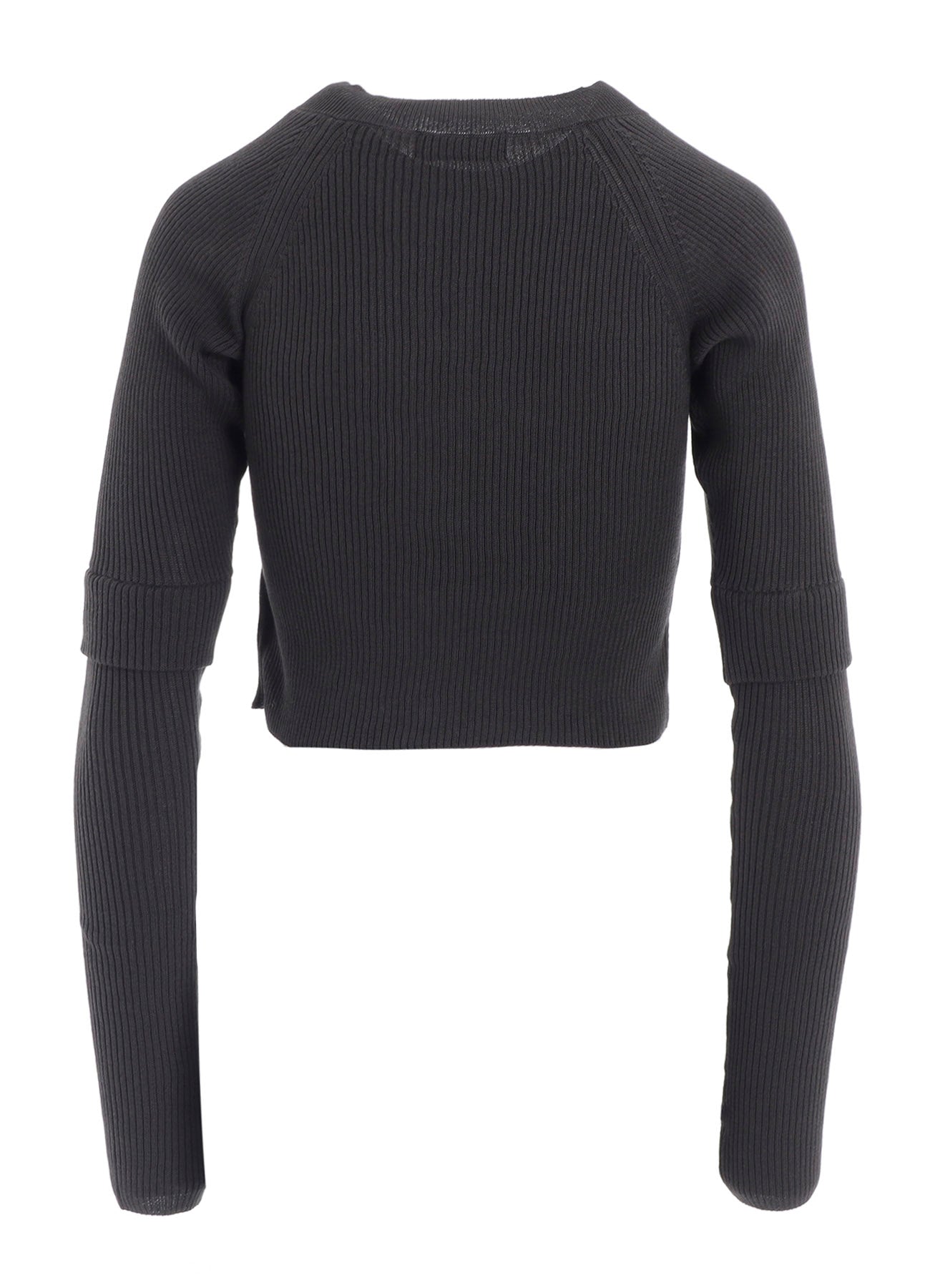 COTTON RIB DOUBLE SLEEVE SHORT CARDIGAN
