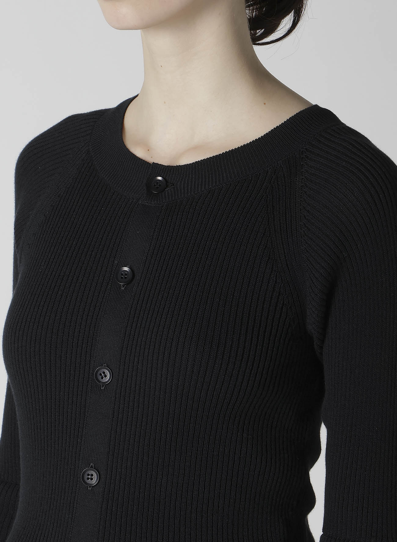 COTTON RIB DOUBLE SLEEVE SHORT CARDIGAN