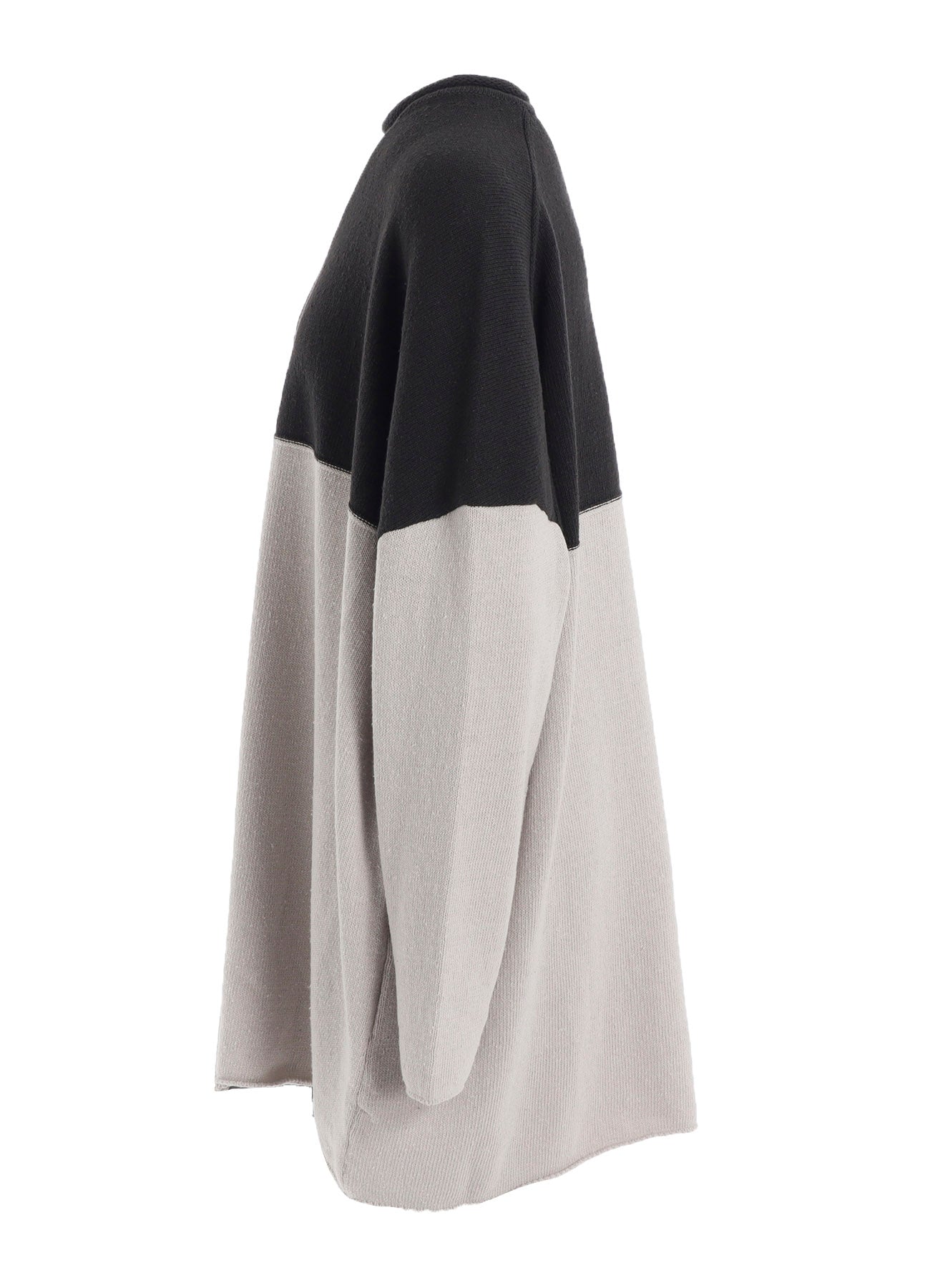 HARD-TWISTED BLOCK INTARSIA SHORT DRESS PULLOVER