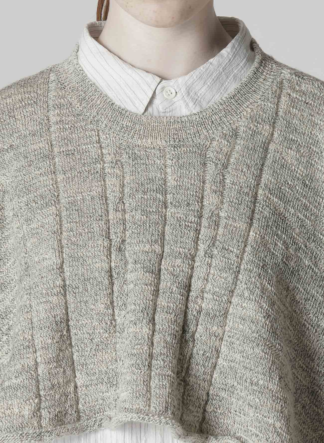 SLUB WOOL DESIGN KNIT PULLOVER