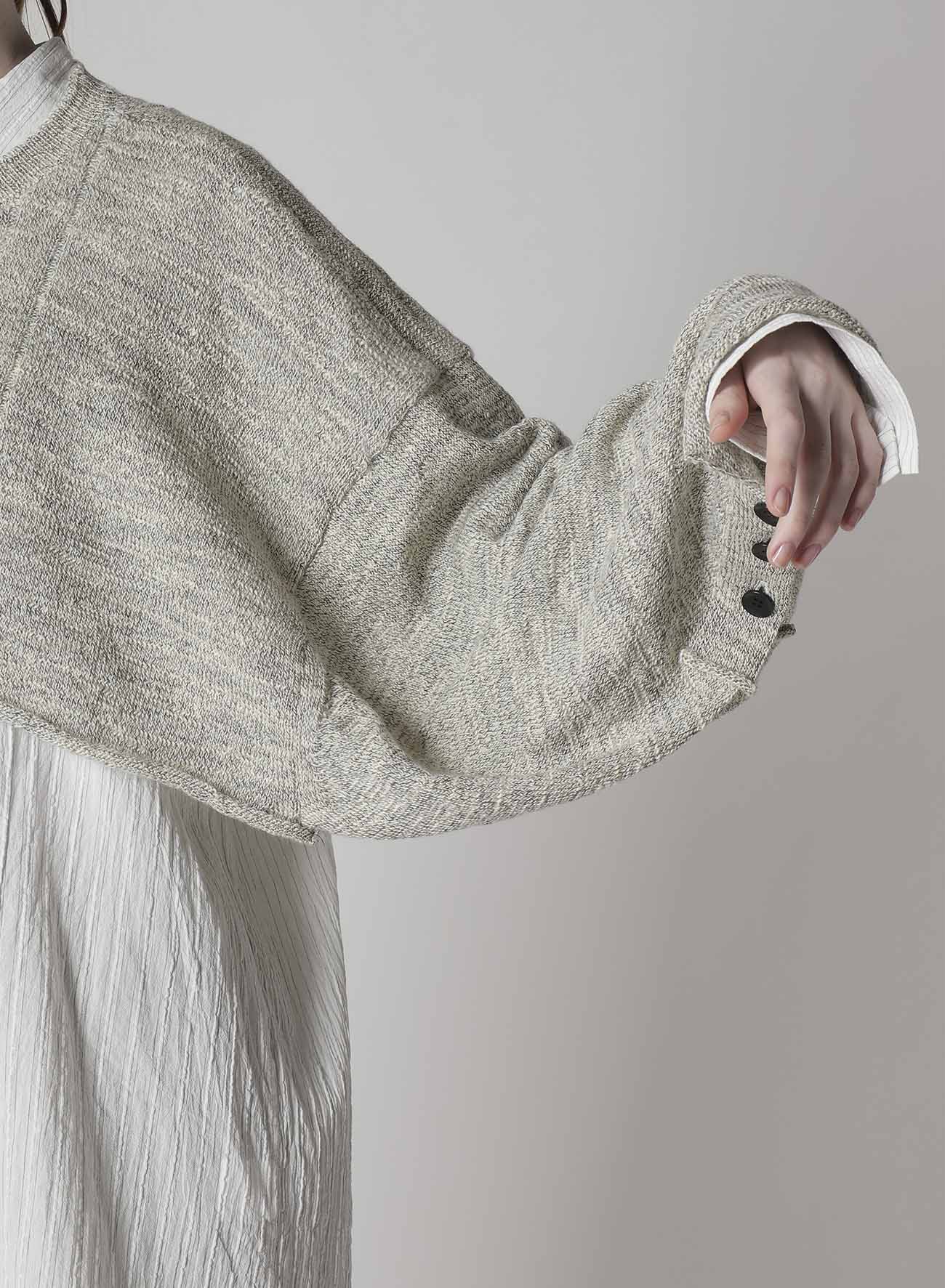 SLUB WOOL DESIGN KNIT PULLOVER