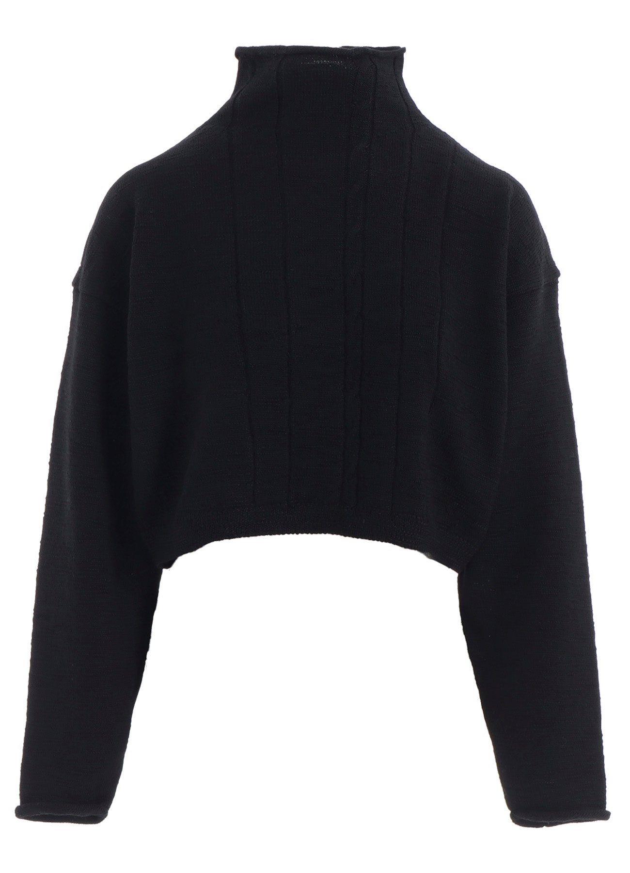 SLUB WOOL DESIGN KNIT SHORT PULLOVER