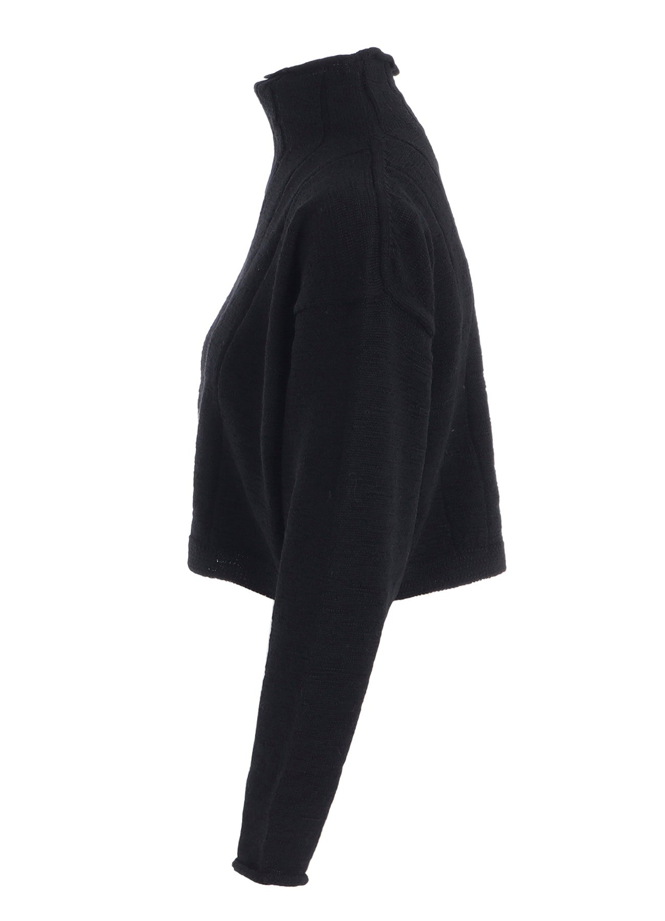 SLUB WOOL DESIGN KNIT SHORT PULLOVER