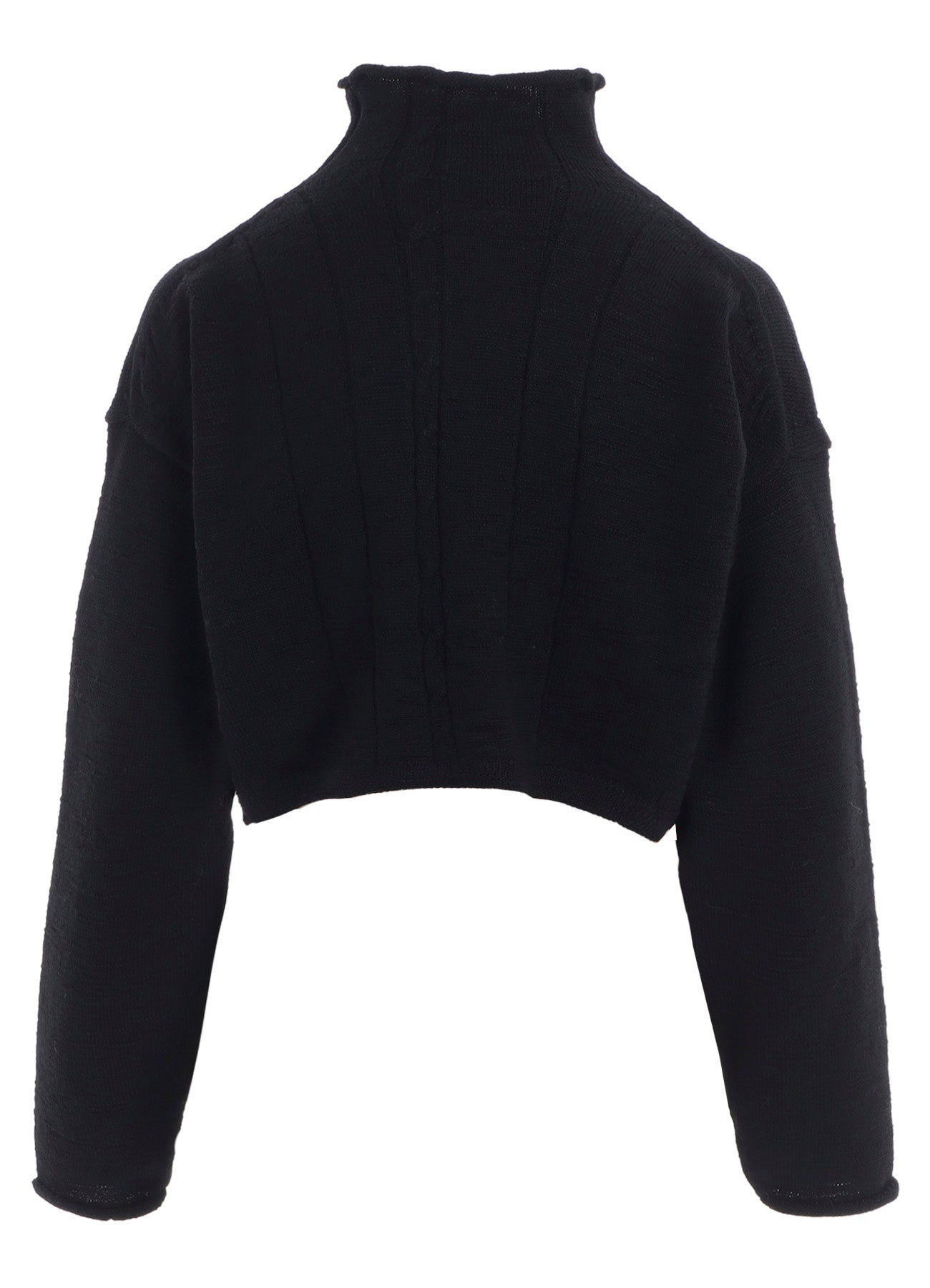 SLUB WOOL DESIGN KNIT SHORT PULLOVER