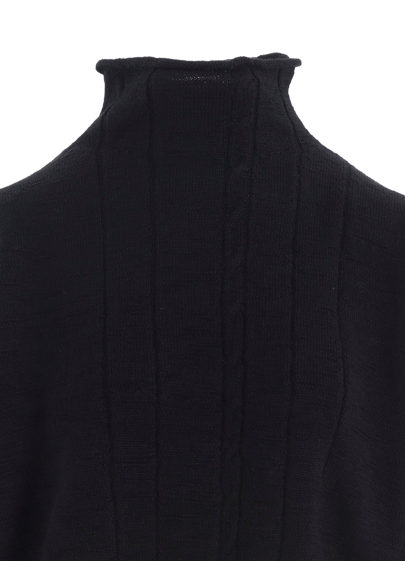 SLUB WOOL DESIGN KNIT SHORT PULLOVER