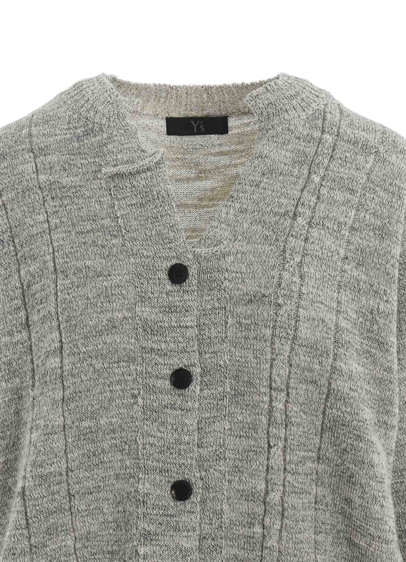SLUB WOOL DESIGN KNIT CARDIGAN
